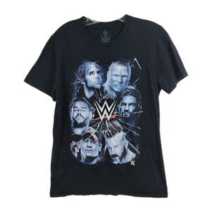 WWE Graphic Print T-Shirt Men's Size M Black Superstar Faces Officially Licensed
